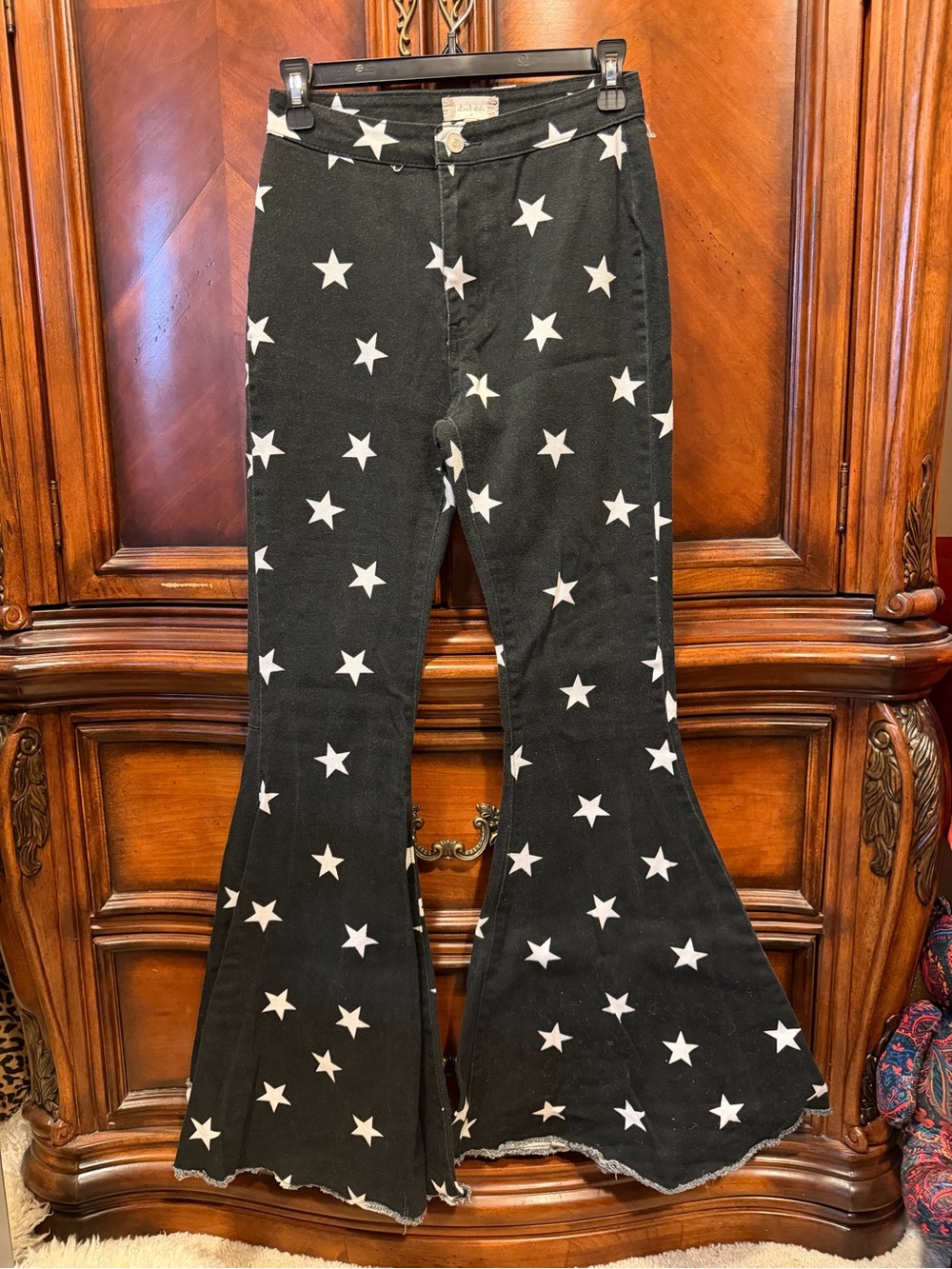 Altar’d State Star Power Bell High-Rise Black Flared Jeans size small